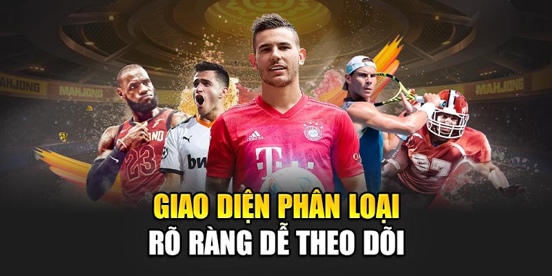 Giao diện phân loại rõ ràng dễ theo dõi